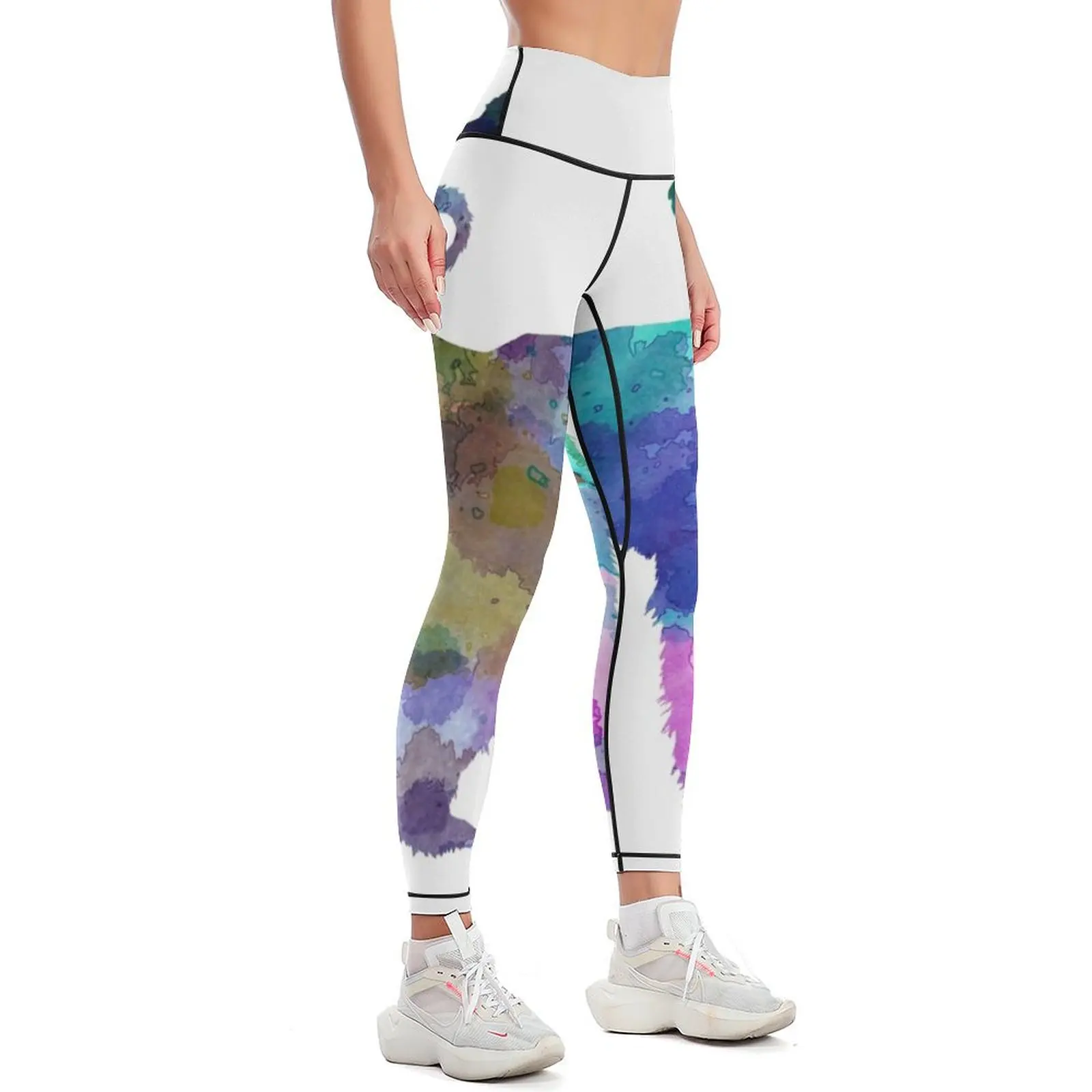 Afgan Hound 01 in watercolor Leggings trousers legging pants raises butt gym's clothing sport legging Womens Leggings