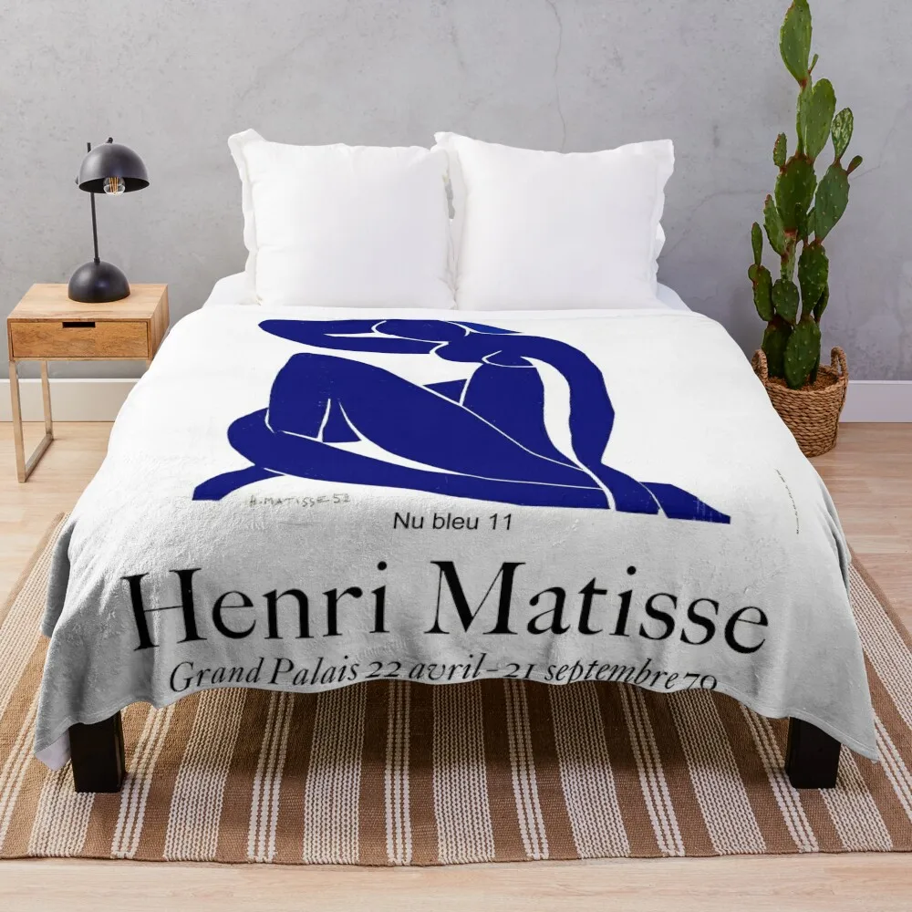 GRAND PALAIS : Vintage 1970 Matisse Nu Bleu La Chevelure Exhibit Advertising Print Throw Blanket Soft Luxury St Blankets