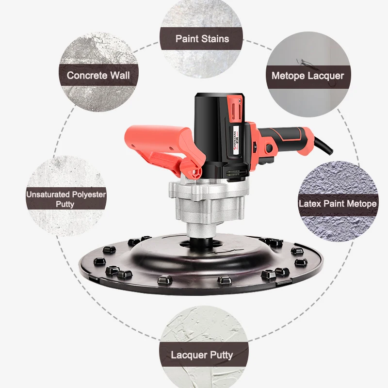 ไฟฟ้า Sander เครื่องฉาบ6ตัวแปรความเร็วอัตโนมัติปูนซีเมนต์ Putty ผนังฉาบและเครื่องขัด