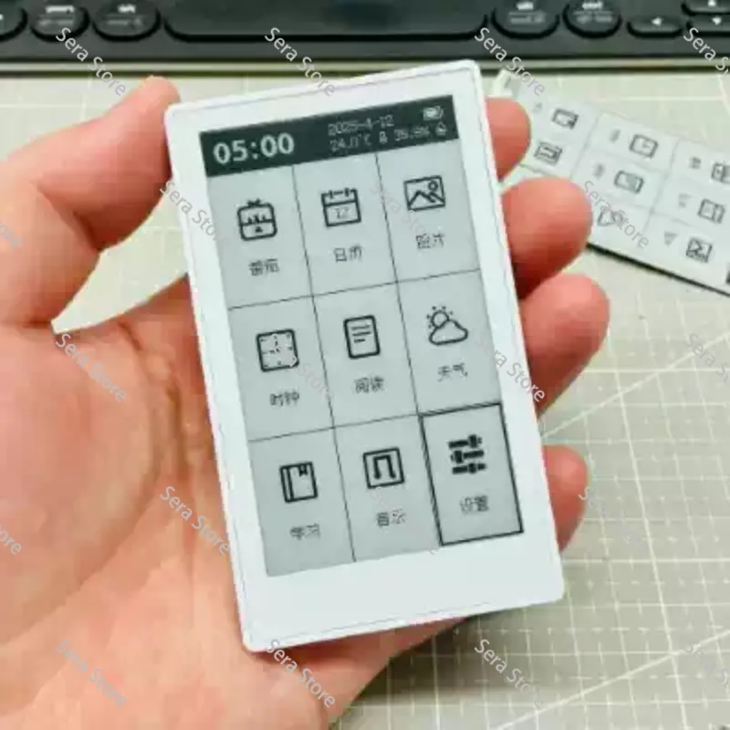 3.7 Inch Ink Screen E-book Reader Handheld Mini Clock Weather Station