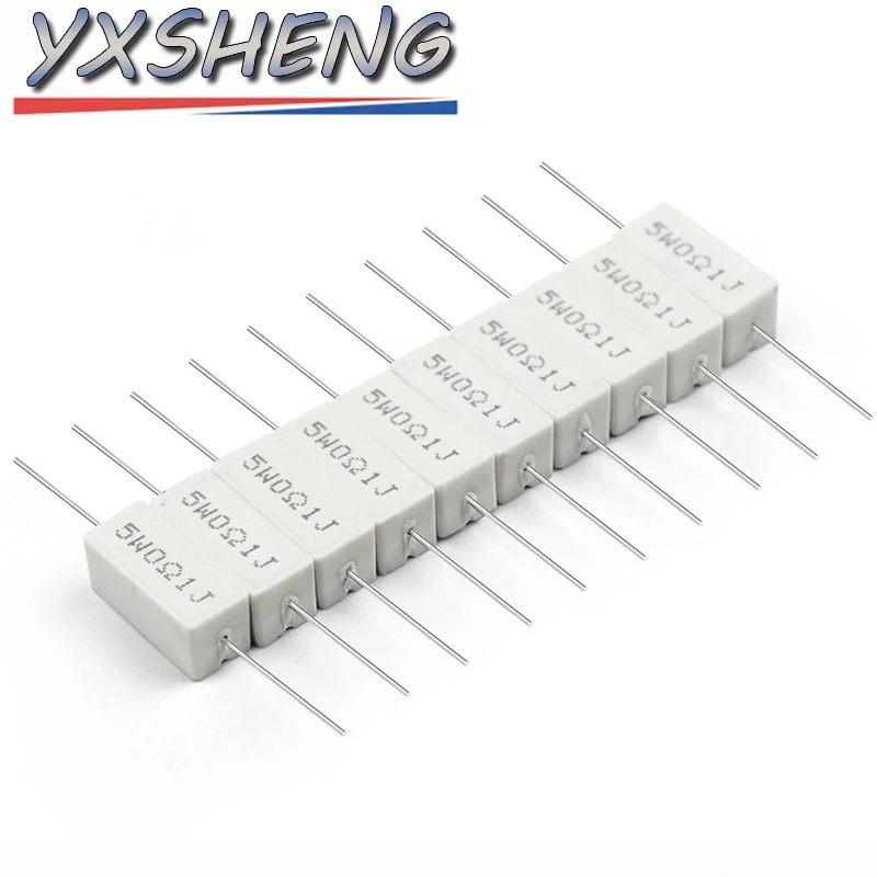 10 قطعة مقاومة الاسمنت 5 واط 0.1R ~ 10 كيلو أوم 0.33R 1R 10R 100R 0.22 0.33 1 10 100 1 كيلو 10 كيلو أوم الاسمنت المقاوم