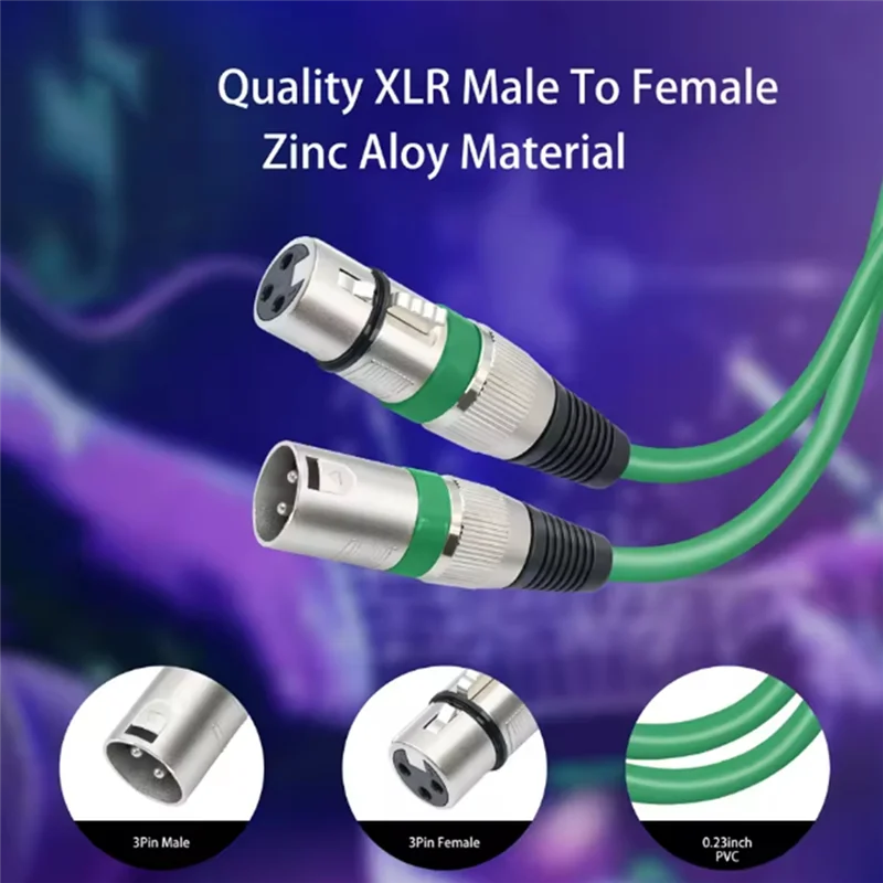 ABAC-1M XLR Cable Stage Light Cable 3Pin XLR Male To Female For Moving Head Light Spotlight Par Light Microphone Mixer