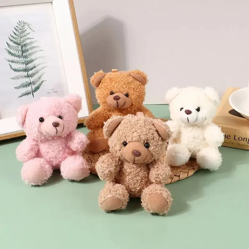 10CM Cute Cartoon Bear Plush Doll Stuffed Dolls Keychain Bags Pendant For Kids Girls Birthday Gifts