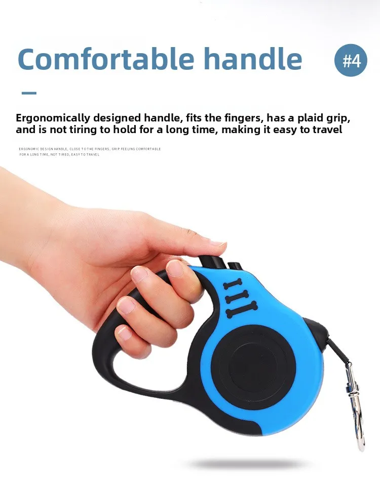 Automatic Retractable Dog Leash One-Hand Brake Pet Walking Leash for Small Medium Large Dogs Tangle-Free 5M/16ft Nylon Tape