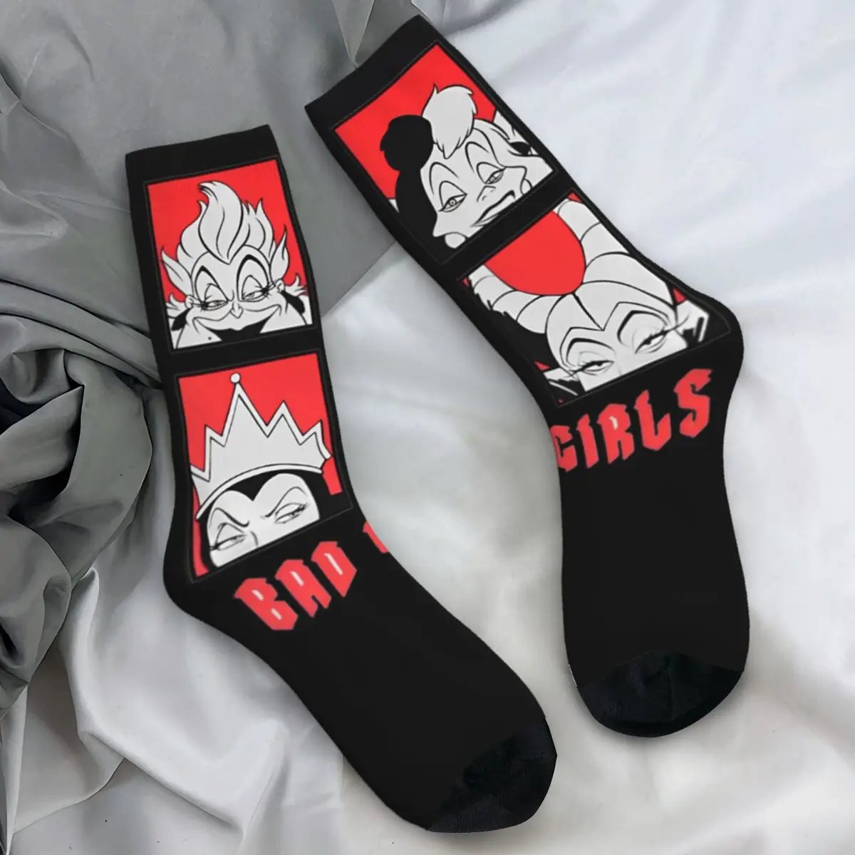 Villains Bad Girl Stockings Women Men Socks Quality Funny Socks Winter Outdoor Sports Anti Bacterial Graphic Socks Gift