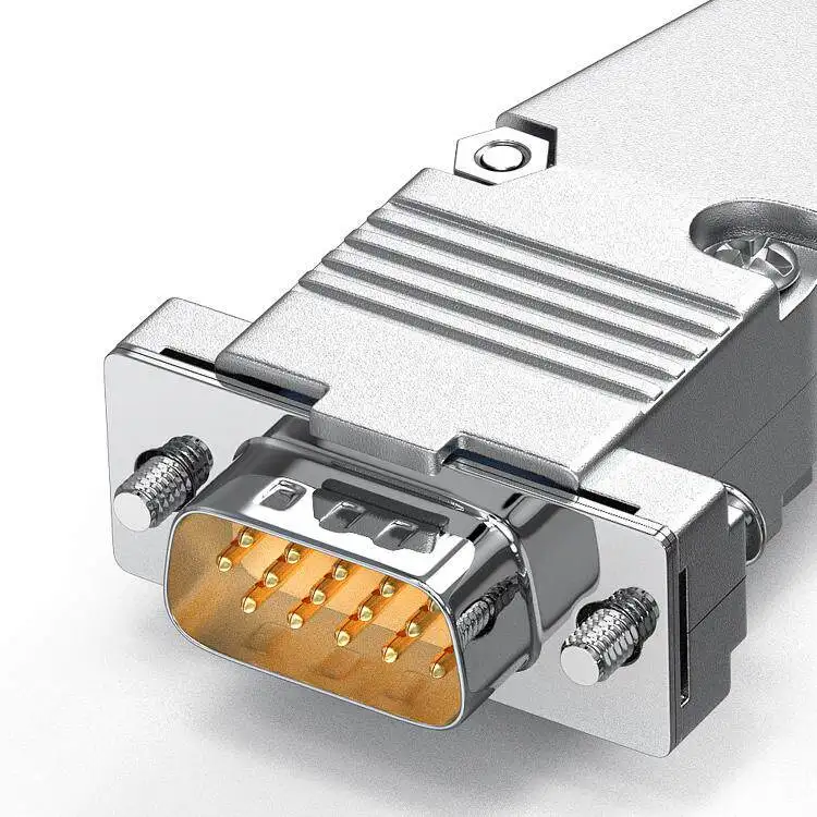 26 AWG DB15 Double-shielded RS232 D-SUB Cable, Metal, 15-pin Gold-plated Connectors, Male-to-female, 0.5–10 Meters in Length