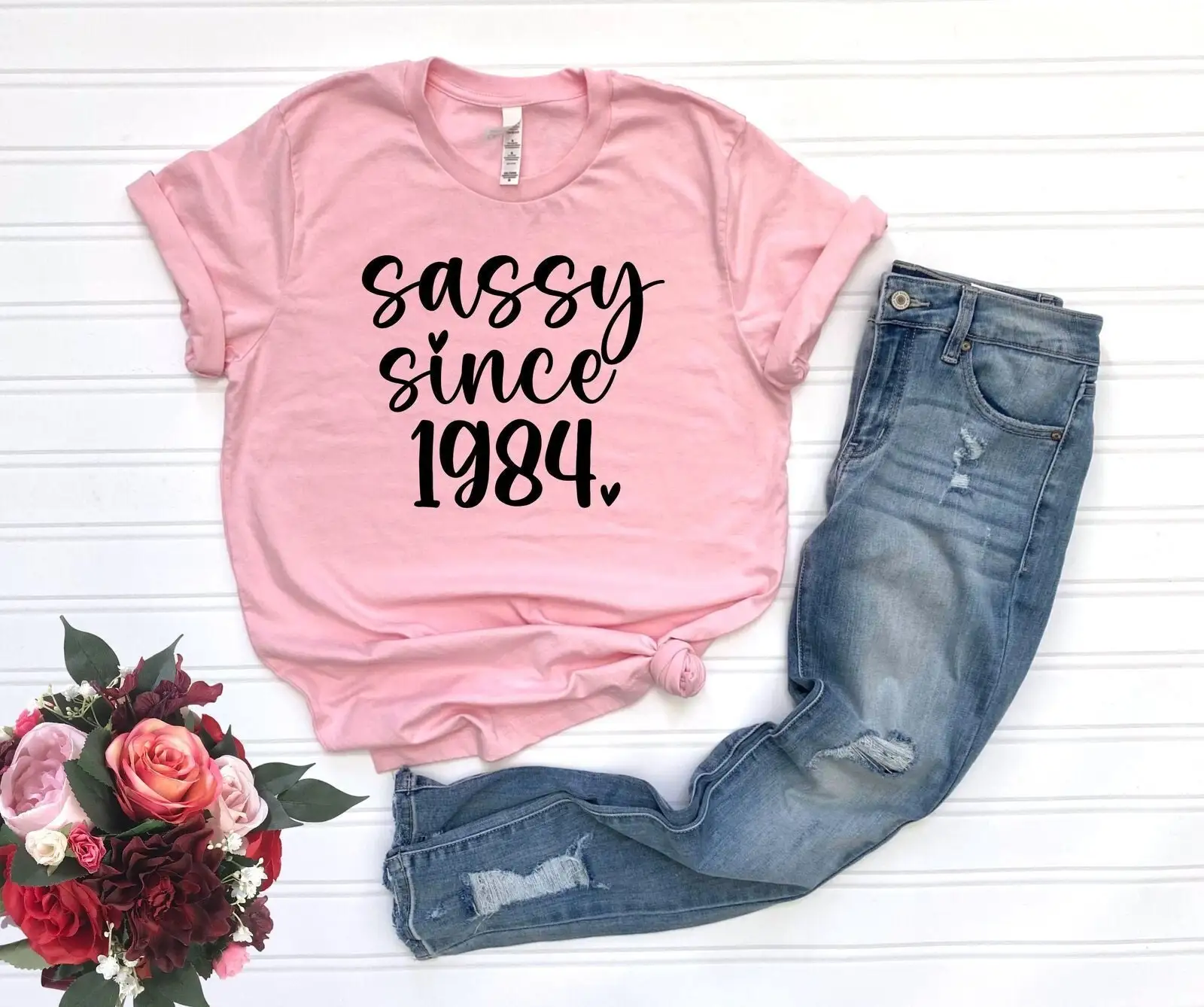 40th Birthday T Shirt Sassy Since 1984 Born Bday Turning 40 Forty Year Age Mom Party