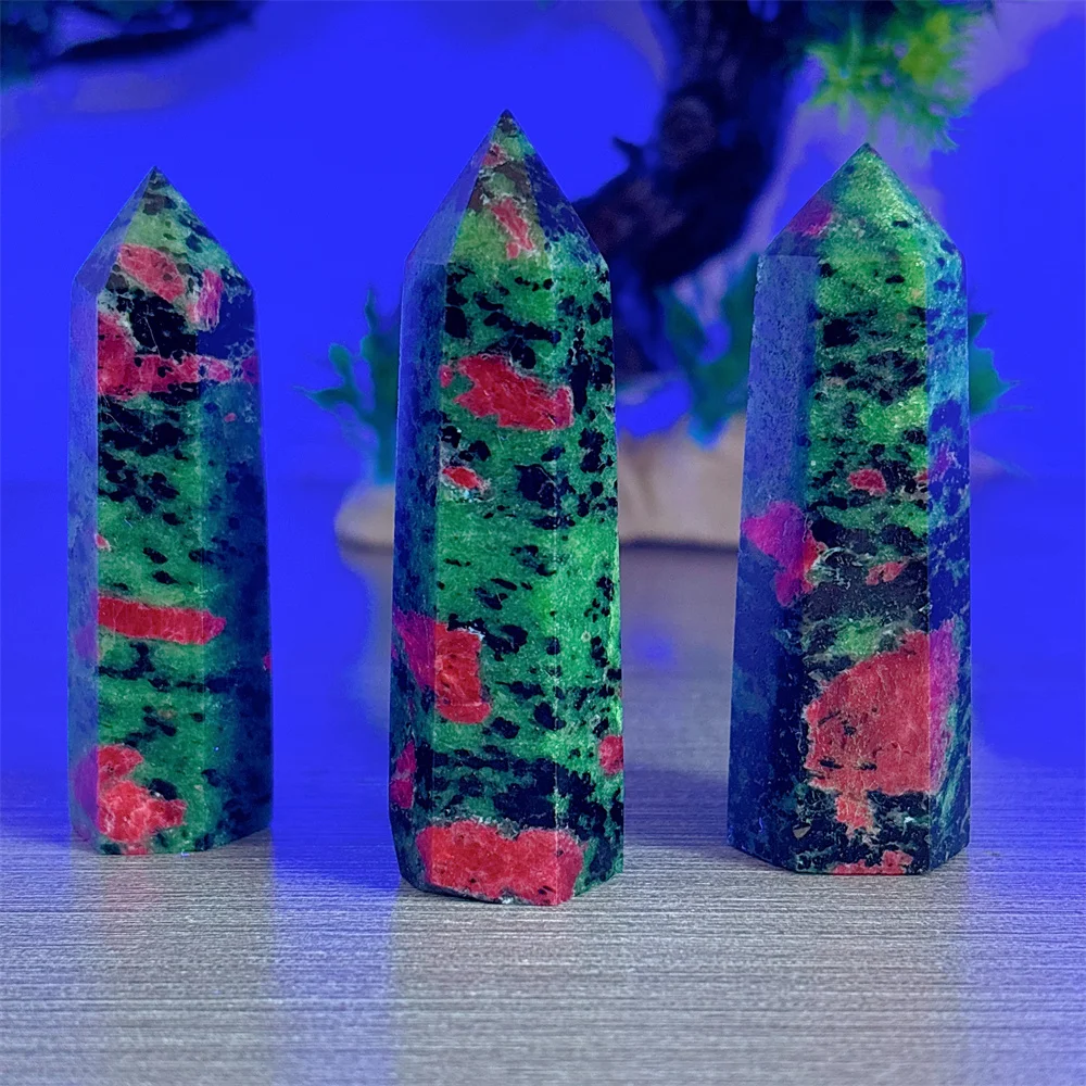 Ruby With Zoisite Tower Natural Crystal Lucky Quartz Stone Garden Reiki Gifts Healing Energy Love Home Decoritem Room Decor