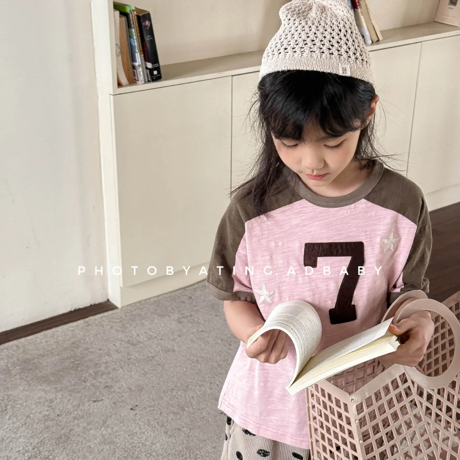 2025 Summer New Children Short Sleeve T Shirts Letter Print Boys Thin Loose Tee Cotton Kids Girls Casual T Shirt Baby Clothes