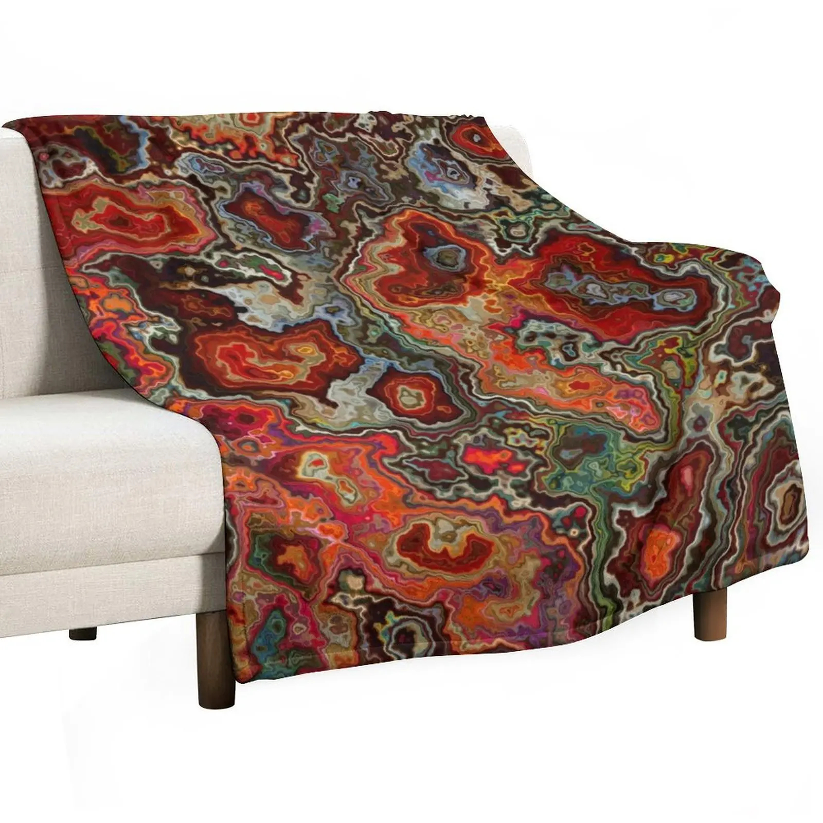 Blood Geode Throw Blanket Weighted for sofa Thins Multi-Purpose Blankets