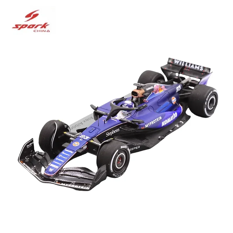 Spark 1/43 Williams FW46 Alkin Monaco Prize 2024 Resin car model, children's collection decoration, a holiday gift for children.