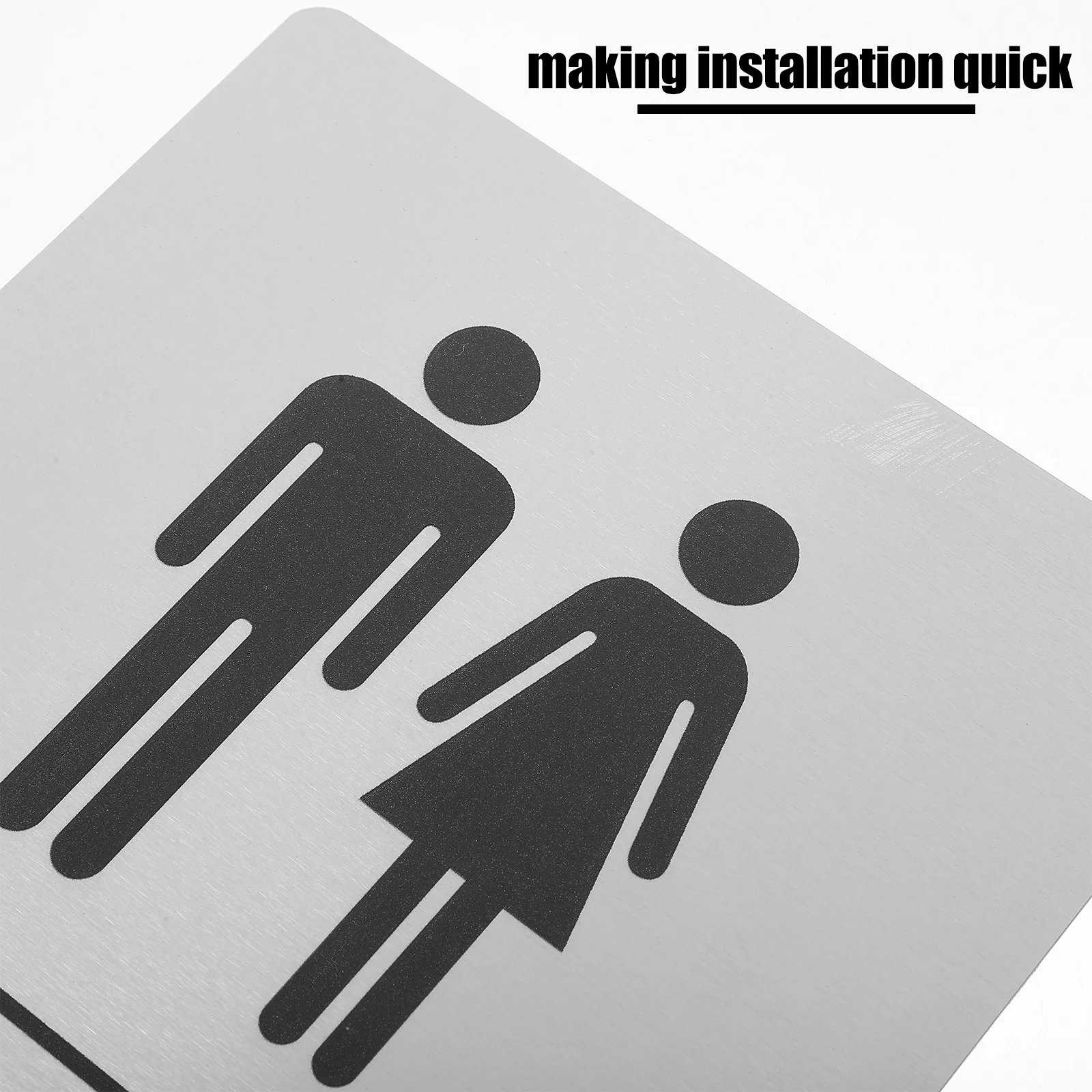 

Bathroom Sign Braille Toilet Identification Plate Easy Install Washroom Sign Plate For Office Home Commercial Space
