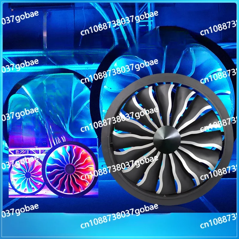 Aircraft Engine Fan Light LED Full Color Changing Effect Backlight Rotating Industrial Wind Light Bar Stage Light