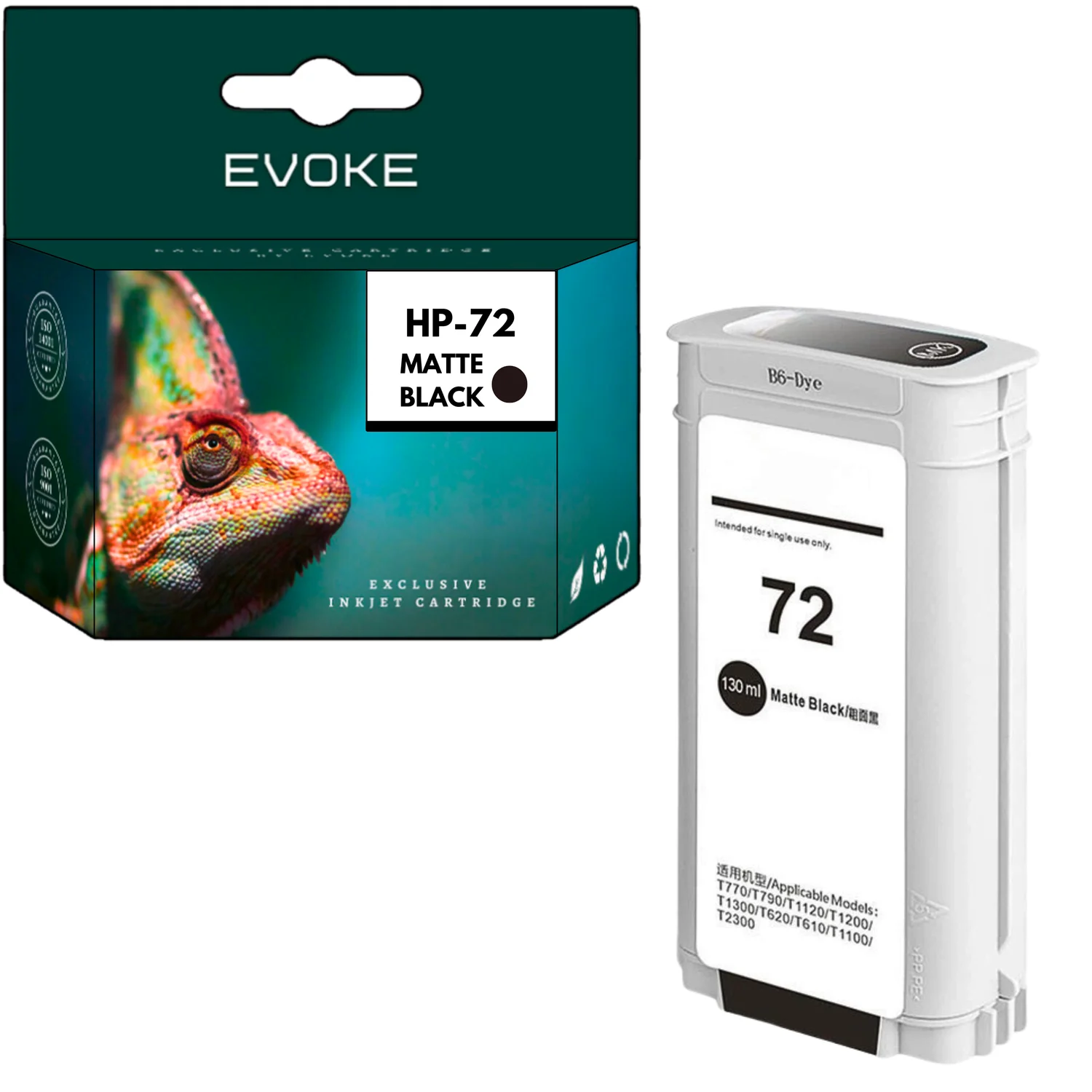 Evoke Compatibele Inkt voor Hp 72 C9403A Zwart Mat 72 Pagina's Designjet T1100 T1120 T1300 T610 T770