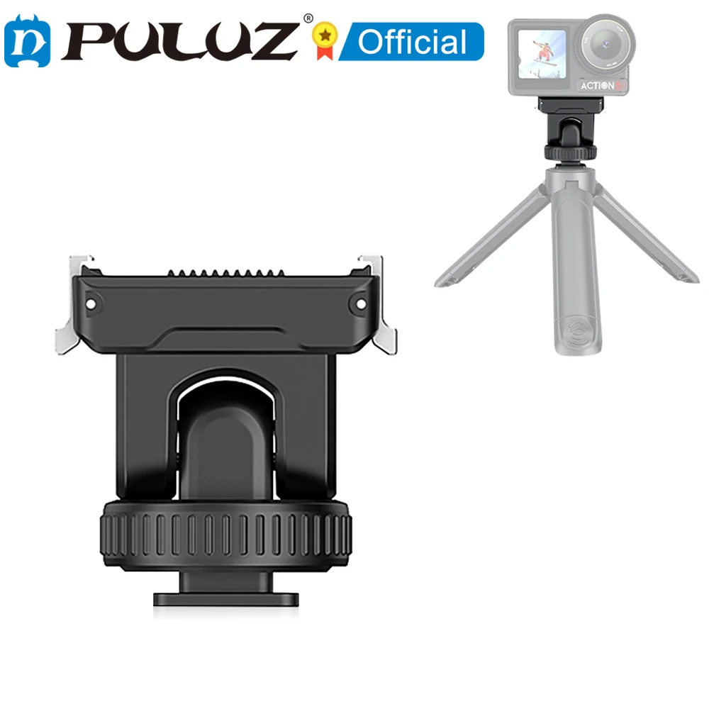 PULUZ untuk DJI Osmo Action 5 Pro / 4 / 3 Cold Shoe untuk DJI Aksesori Gimbal adaptor Base pelepas cepat