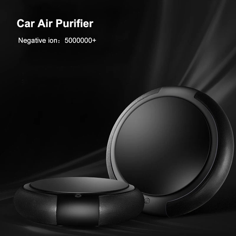 Air Purifier HEPA Filter Negative Ion Automatic Formaldehyde PM2.5 Air Eliminator Round Car Interior Accessories