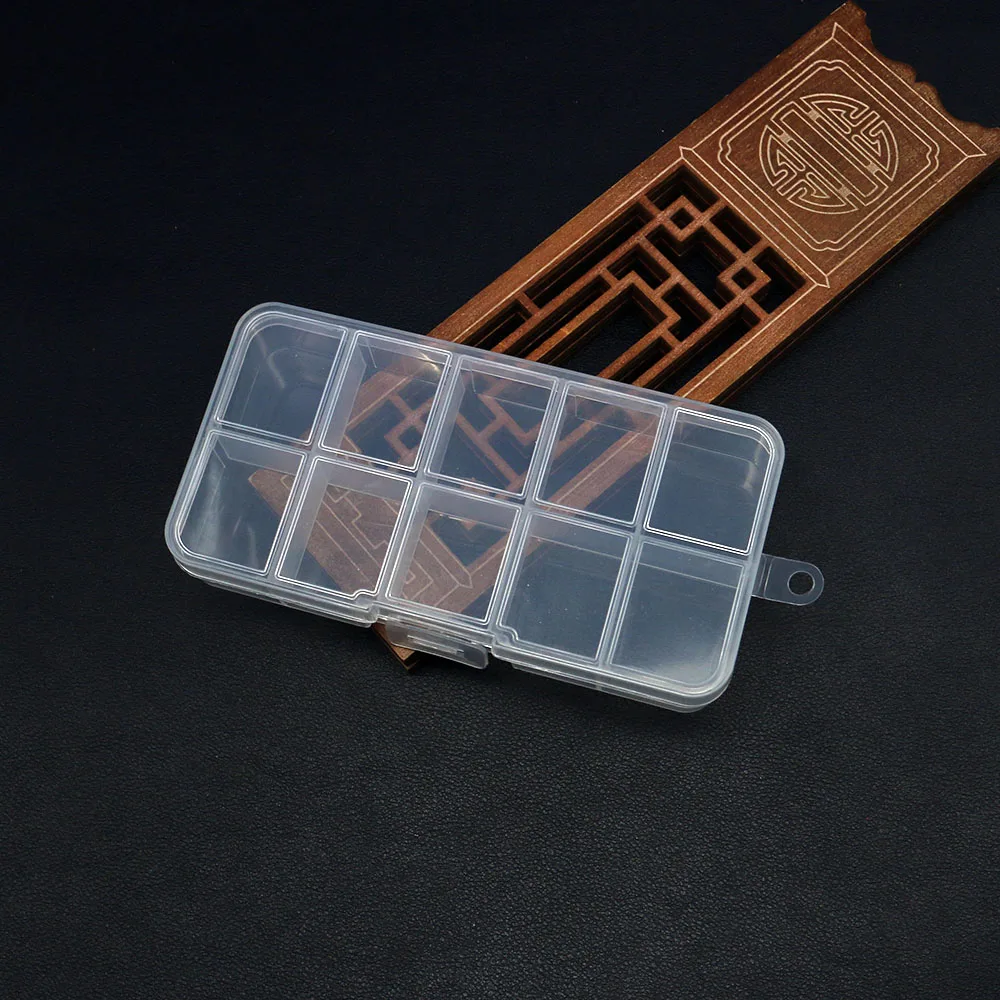 

63x126mm Multi-Compartment Rectangular Transparent Plastic Jewelry Packaging Boxes Flip-Top Snap-Closure Small Bead Storage Tool