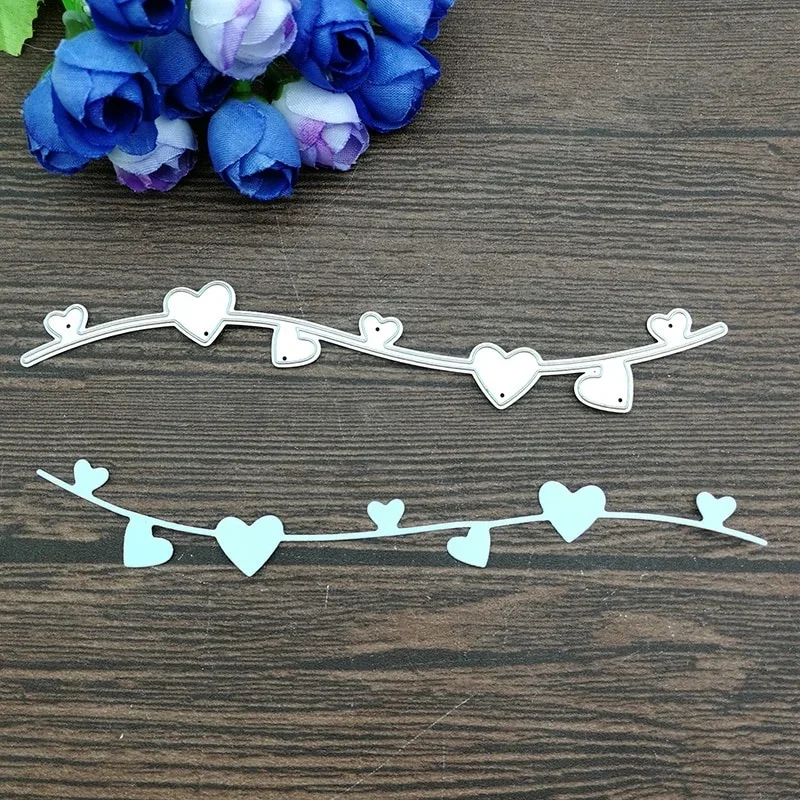 LOVE Lace Flower Edge Border Metal Cutting Dies Stencils Decorative Embossing Suit Paper Cards Stamp