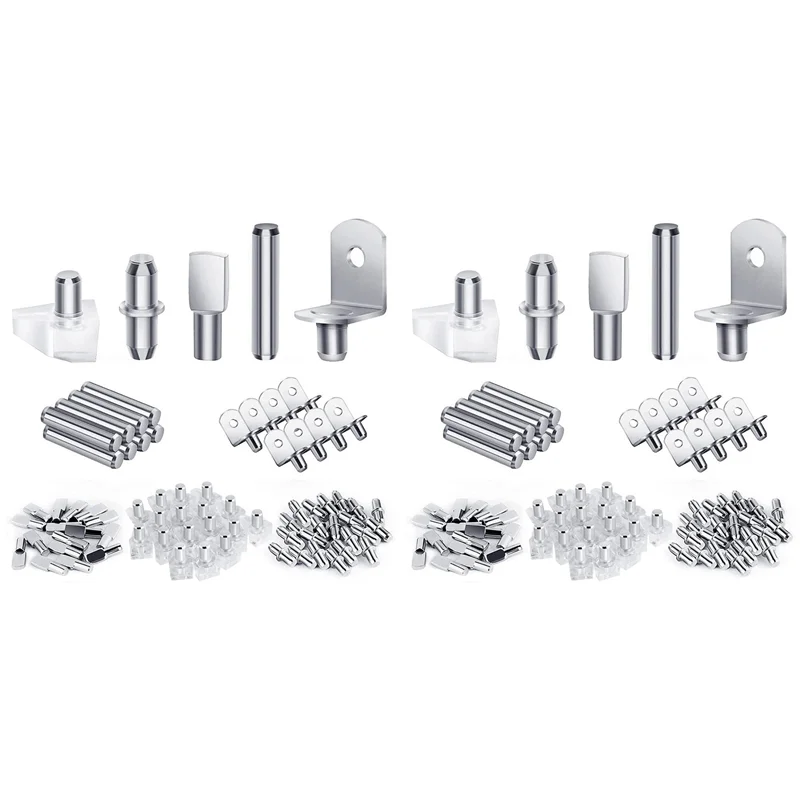 ABXF-240Pcs Shelf Pegs Kit, 5 Styles Shelf Pins Shelf Support Pegs, Cabinet Shelf Pegs For Shelves Bookcase Bookshelf Pegs