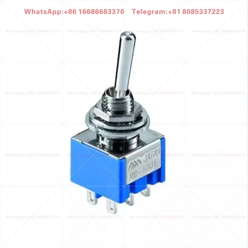 6A 6-Pin 2-Gear Dual Blade Toggle Switch MS-500F with 6mm Locking Hole for Industrial Control Use