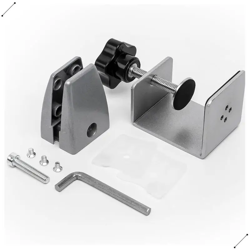 

Aluminum Adjustable Sneeze Guard Support Clip No Punch Partition Clip For 1/8 To 1 Inch Panels Suitable For Acrylic