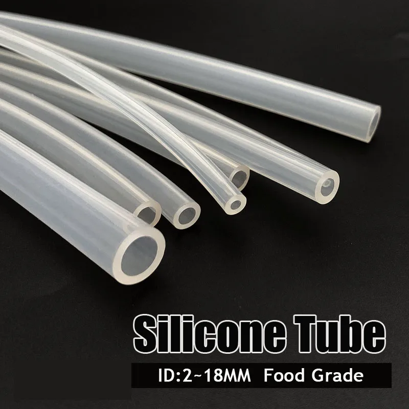 

Transparent ID 2~14/16/18mm Food Grade Silicone Hose Tube Pipe Safe/Soft Ideal For Medical Equipment/Baby Bottles/Drink/Coffee