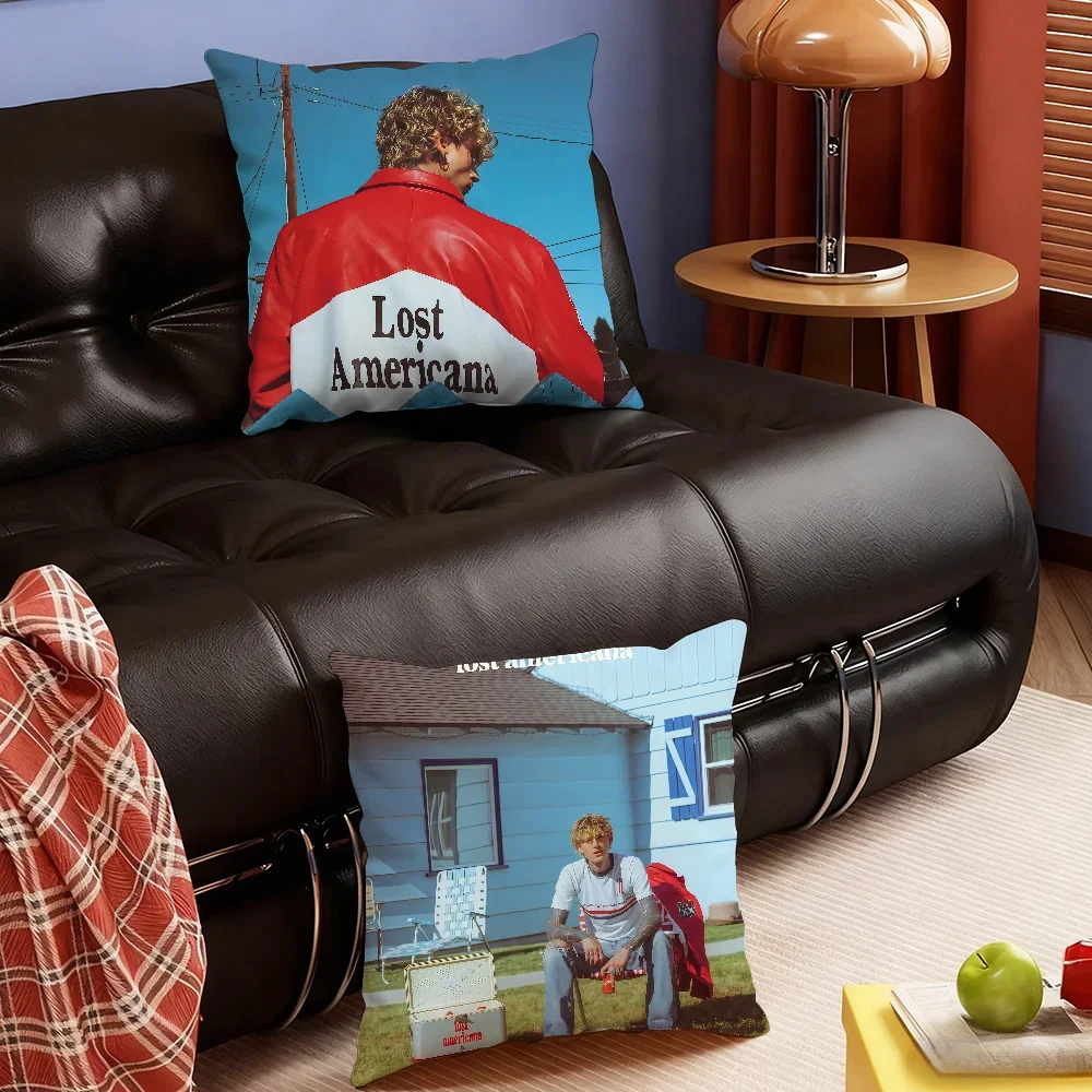 Singer Mgk M-Machine Gun K-Kelly-S cushion cover Soft Smooth Pillow Case Hidden Zipper Washable Decorative Couch Office Gift