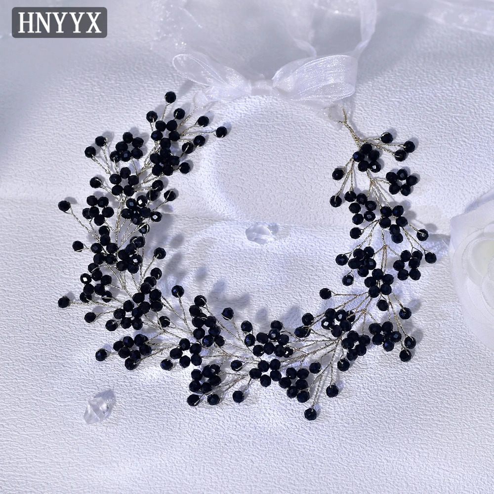 

HNYYX Black Crystal Beaded Belt For Women Elegant And Simple Belts Fashionable Waist Decoration Formal Dress Accessories SA352