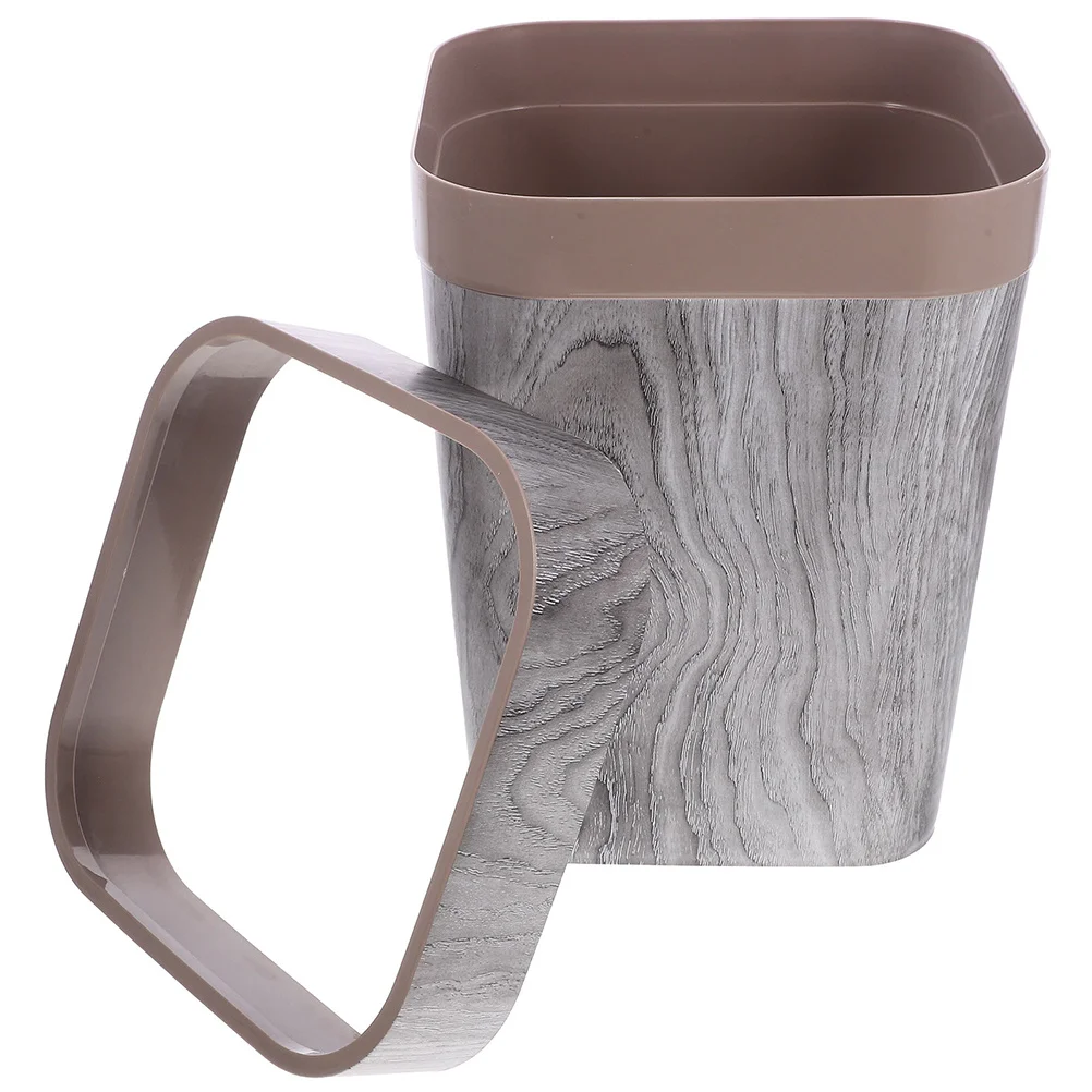 

Wood Grain Rubbish Bin Plastic Trash Can for Living Room Toilet Dustbin Bucket Household Waste Storage Organizer Tidy Home