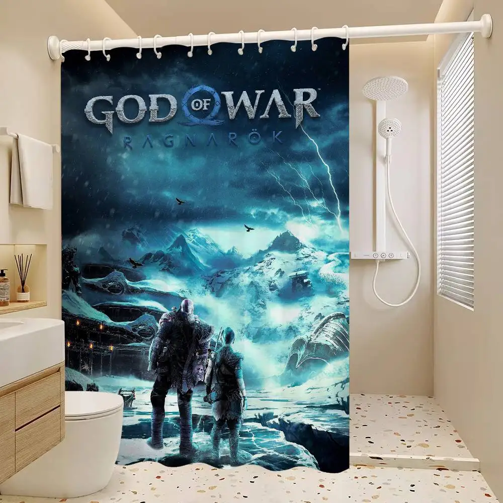 

Игра God Of War Забавные и креативные пляжные занавески для душа Водонепроницаемые полиэстеровые занавески для ванной для украшения ванной комнаты с крючками