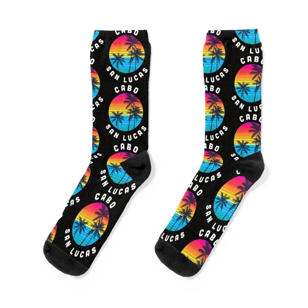 Cabo San Lucas Souvenir Mexico Family Group Trip Vacation Socks Toe sports retro Mens Socks Women's