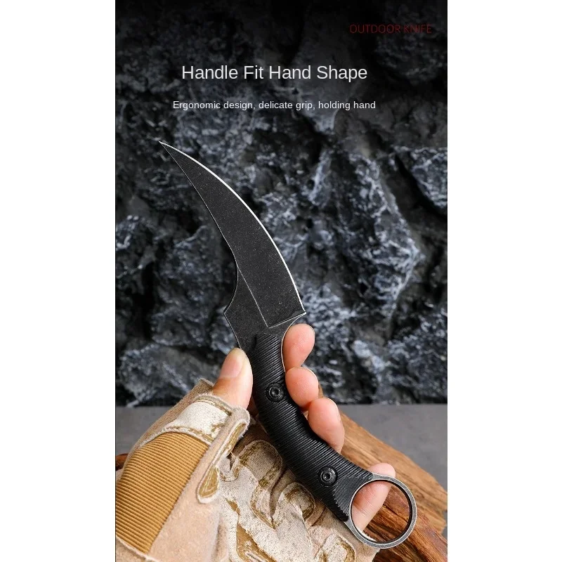 2024New High Quality Corrosion Resistant Portable Multi-Purpose Outdoor Straight Knife K Sheath, Jungle Survival EDC Knife