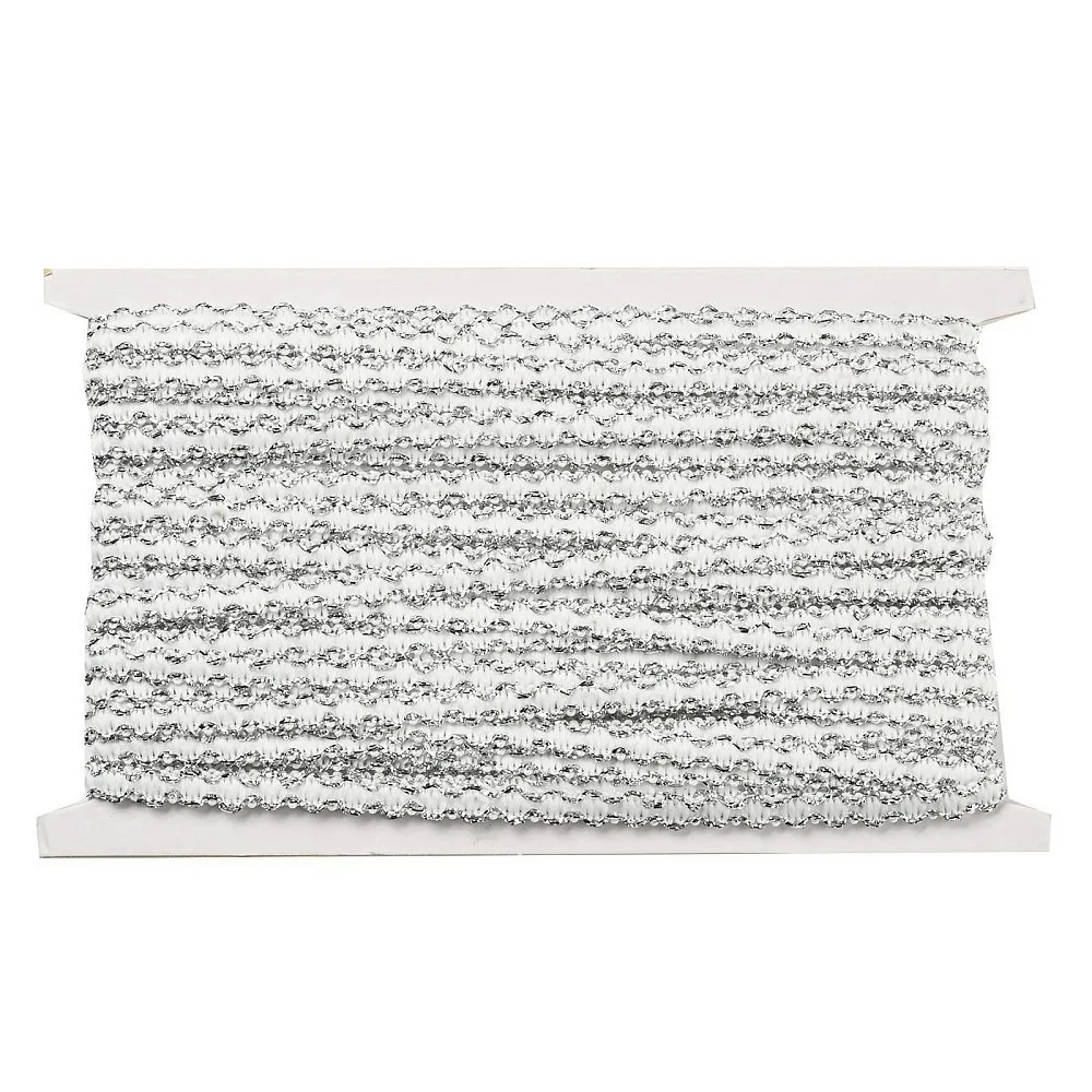 Polyester Wavy Lace Trim for Curtain Home Textile Decor White 1/4 inch(7.5mm)