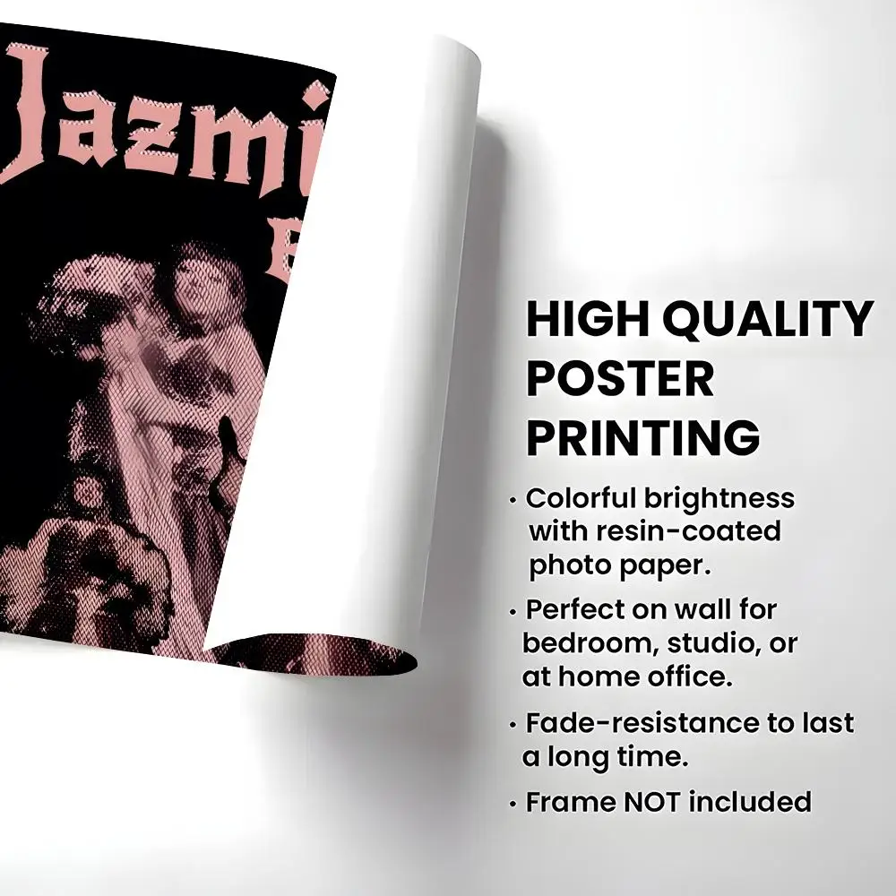 ملصق المغني J-Jazmin B-Bean سهل التركيب ذاتي اللصق عالي الدقة لتزيين الحائط مقاوم للماء ومقاوم للتمزق وغرفة النوم المنزلية هدية مثالية #4