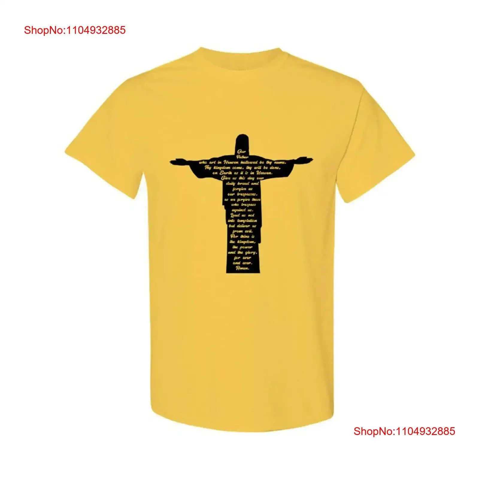 

Lord's Prayer Word Art Cotton T shirt Religion Religious Jesus Christ Lord Church Spiritual vintage Washed Versatile
