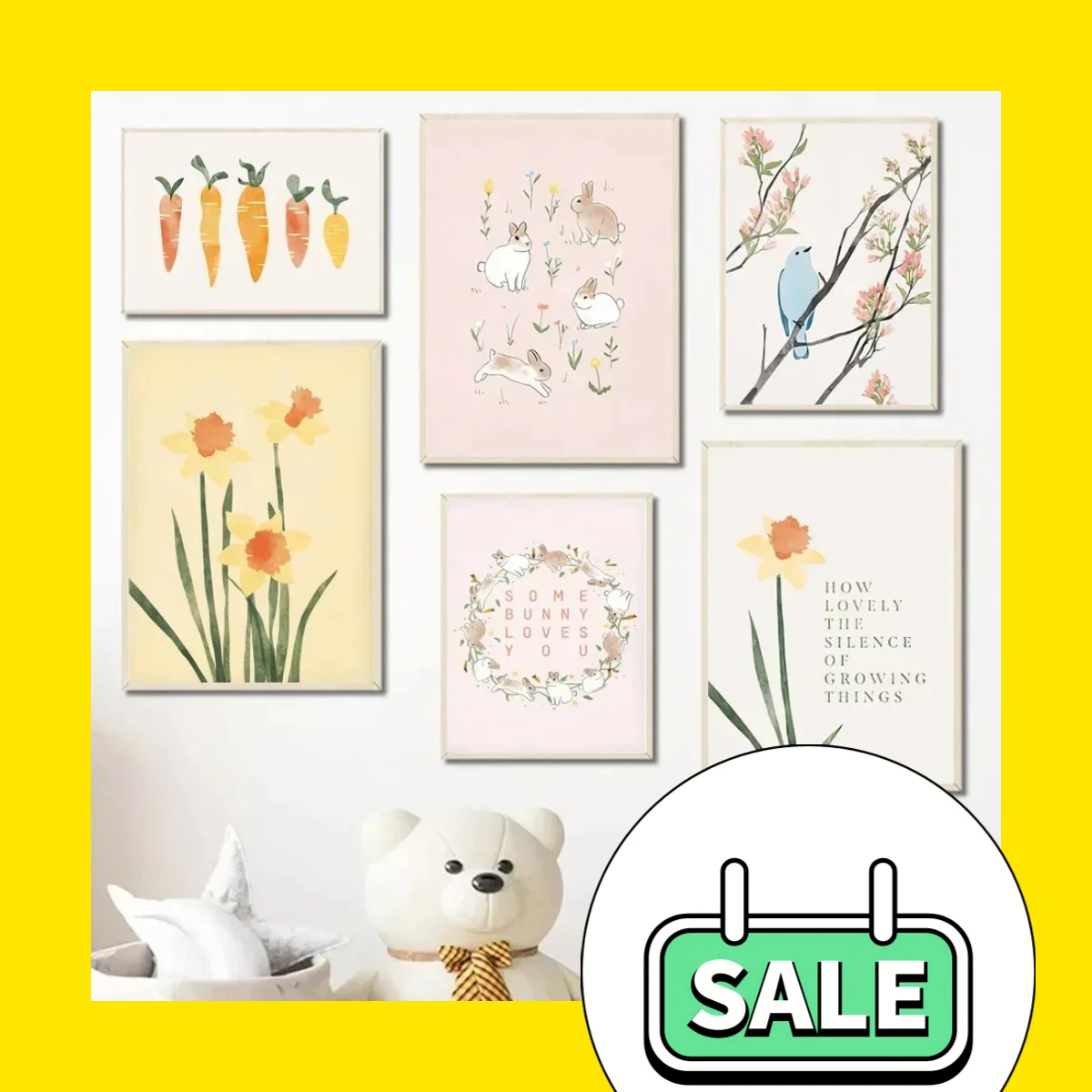 Baby Zebra Nursery - ภาพวาดบนผืนผ้าใบ ลายม้าลาย ลิง สิงโต ยีราฟ ฮิปโป
