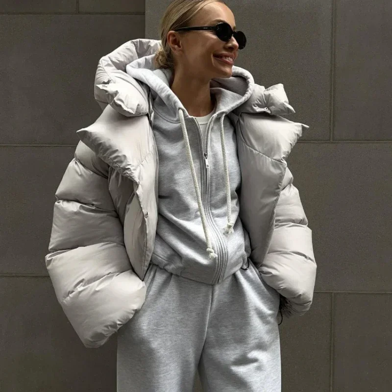 New in Winter Warm Cotton Puffer Jackets Women's Loose Parkas Coat Vintage Bread Jacket Outwear Office Ladies Quilted Clothing