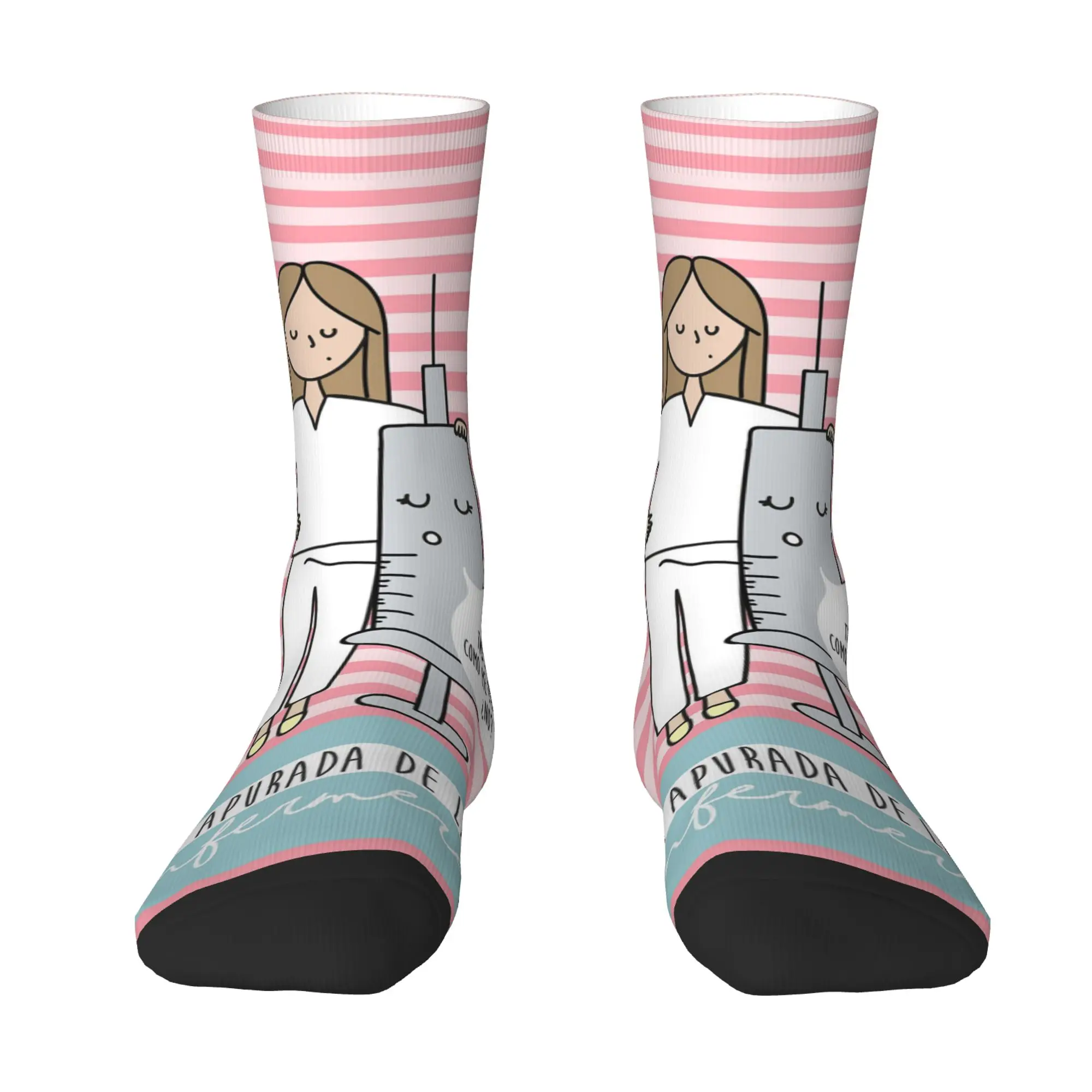 Enfermera En Apuros Doctor Nurse Medicine Funny Crazy Sock for Men Women Breathable Cartoon Sock Spring Summer Autumn Winter