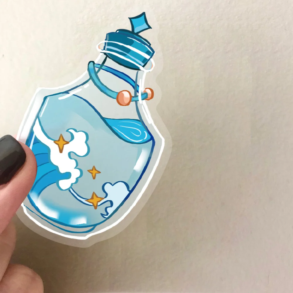 50 قطعة من ملصقات العناصر الشفافة الكرتونية، كوب ماء شفاف لطيف، ملصق ختم الهدايا، ملصقات الحيوانات الأليفة، مستلزمات الديكور