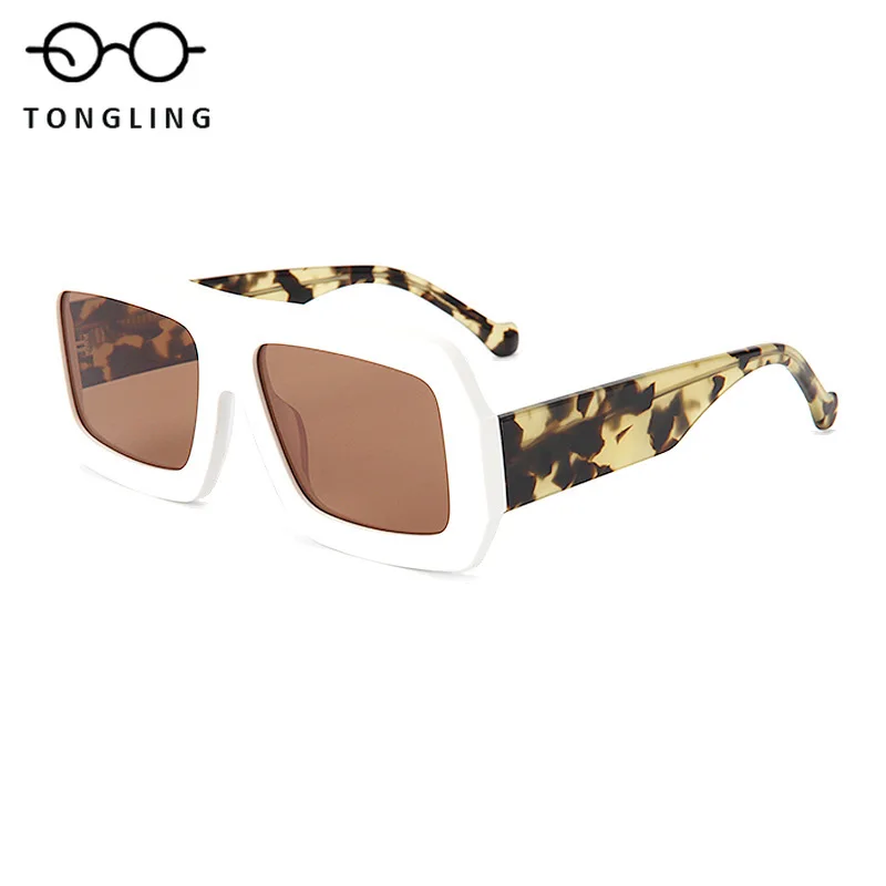 Men Square-Framed Wide-Leg High-Quality Acetate Handcrafted Classic Fashionable Women Personalized Outdoor UV-Resistant Sunglass