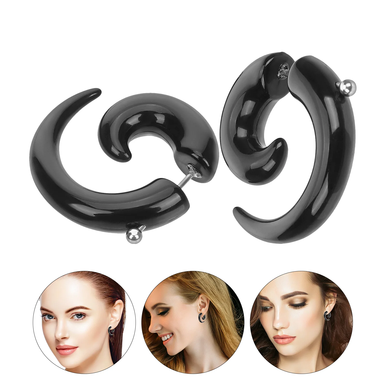 

2Pcs Horn Claw Earrings Punk Earrings for Women Cool Jewelry Gifts Hypoallergenic Metal Accessories Party Wedding