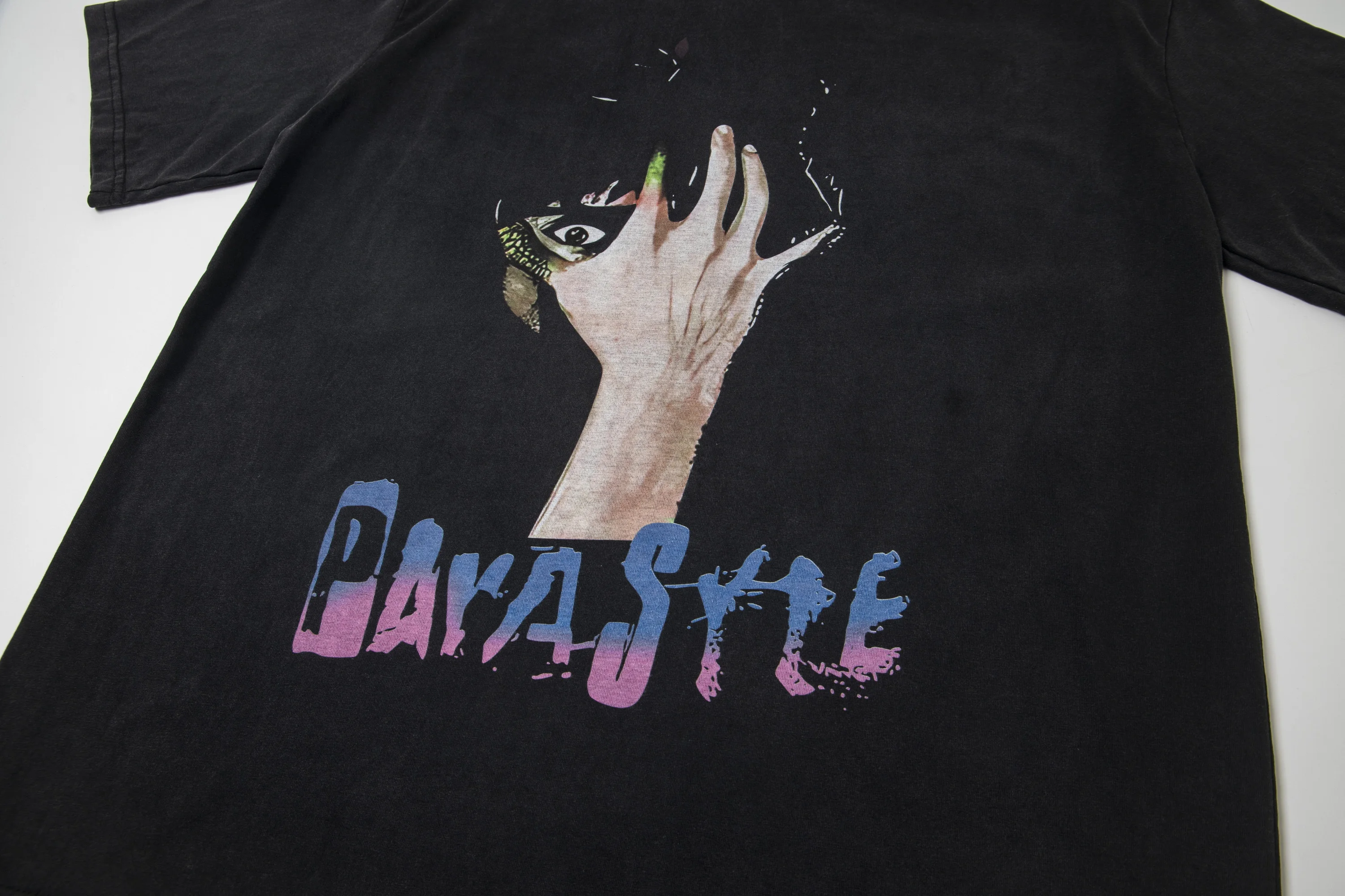 Kanye West Vintage Cotton StreetWear Hip Hop Parasyte Old washed double-sided printing Tops Tee T-shirt For Men Clothing
