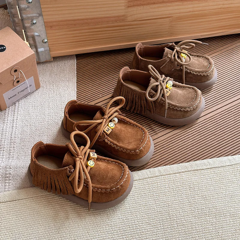 

2025 Autumn New Children Single Shoes for Girls Fashion Korean Style Soft Sole Anti-slippery Versatile Catwalk Baby Casual Shoes