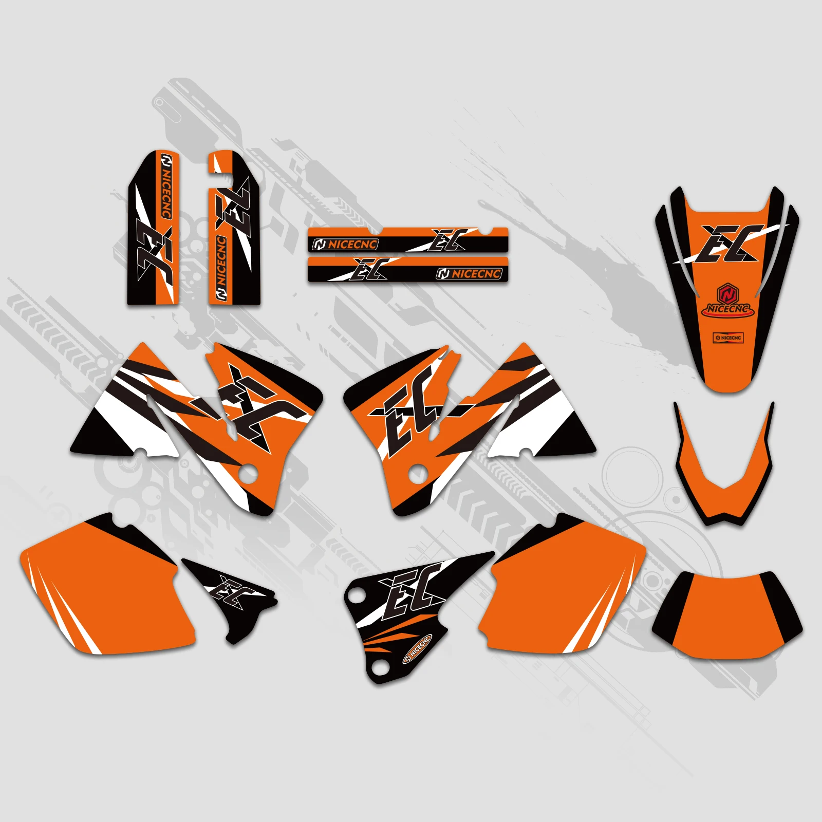

For KTM EXC 300 2001-2022 EXC 150 EXC 250 EXCF 350 EXC 450 EXC-F 500 Motorcycle Graphics Background Decals Sticker Customize