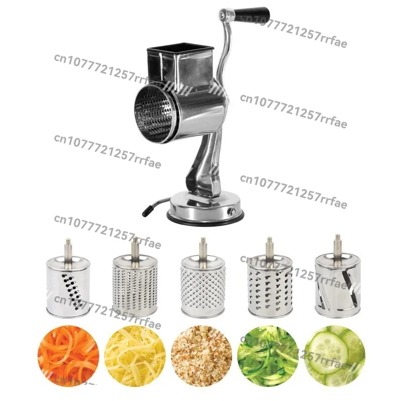 Stainless steel drum vegetable cutter with suction cup Multi-function vegetable cutter Hand-cranked