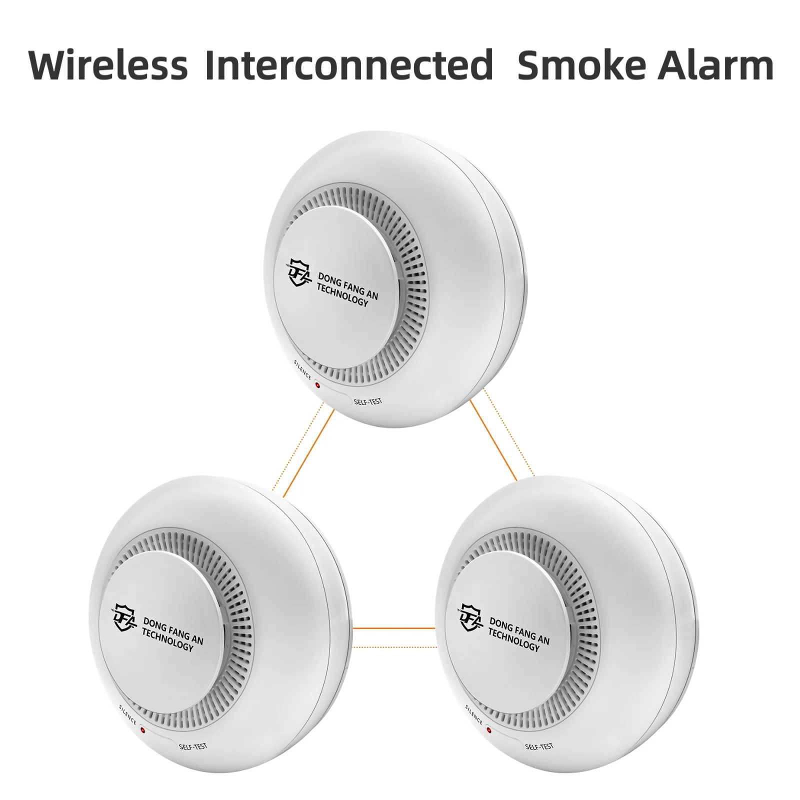 DFA Rilevatore di fumo Allarme antincendio interconnesso wireless Allarme fumo per la sicurezza dell'ufficio della cucina domestica