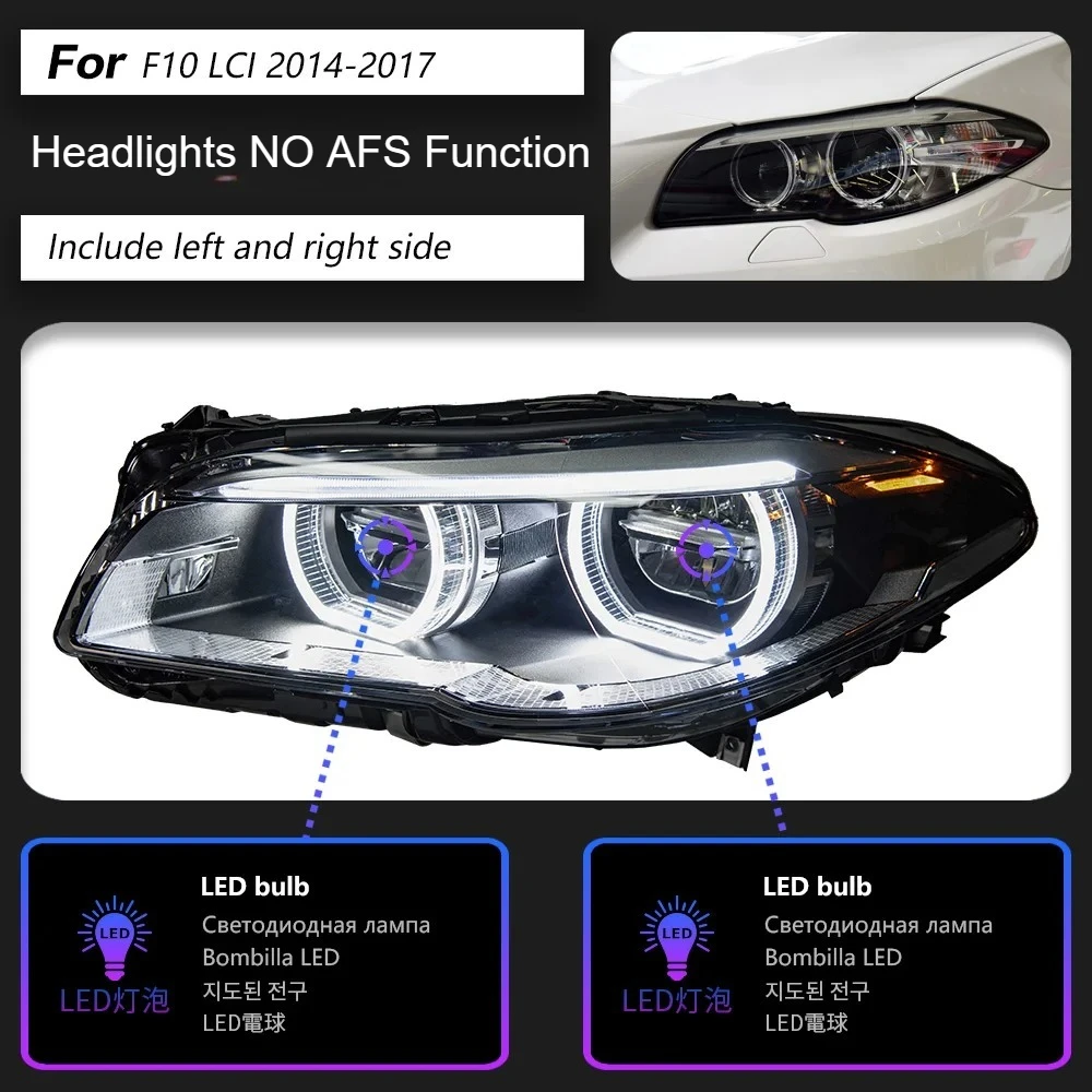 Koplamp Voor BMW 5 Serie F10 F18 LED Koplampen 2010-2017 Hoofd Lamp Auto Styling DRL Signaal Projector lens Auto Accessoires