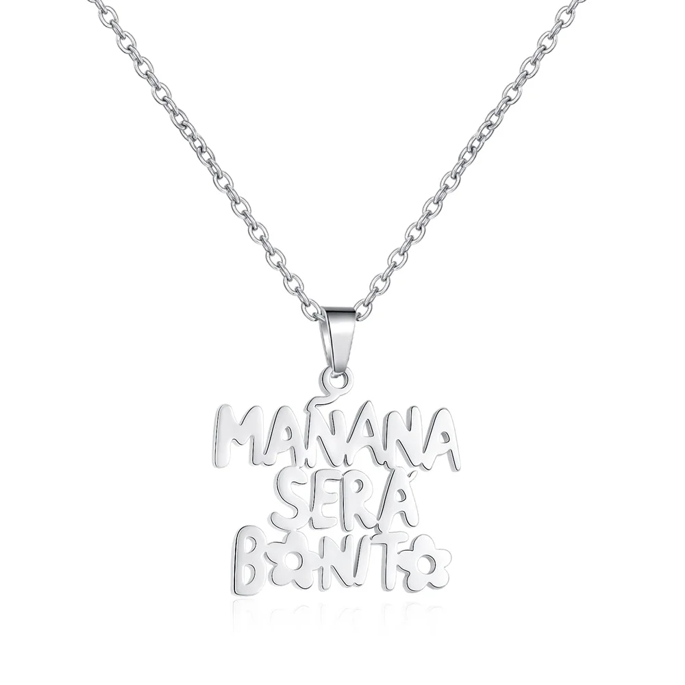 Karol G Necklace Manana Sera Bonito Bichota Merch Stainless Steel Jewelry for Women Girls Christmas Present