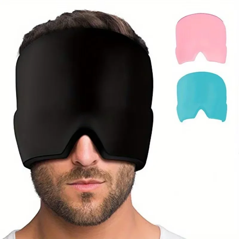 Cold and hot compress gel headgear，physical cooling/hot compress multi-purpose head cover, stretchable multifunctional eye mask image 2