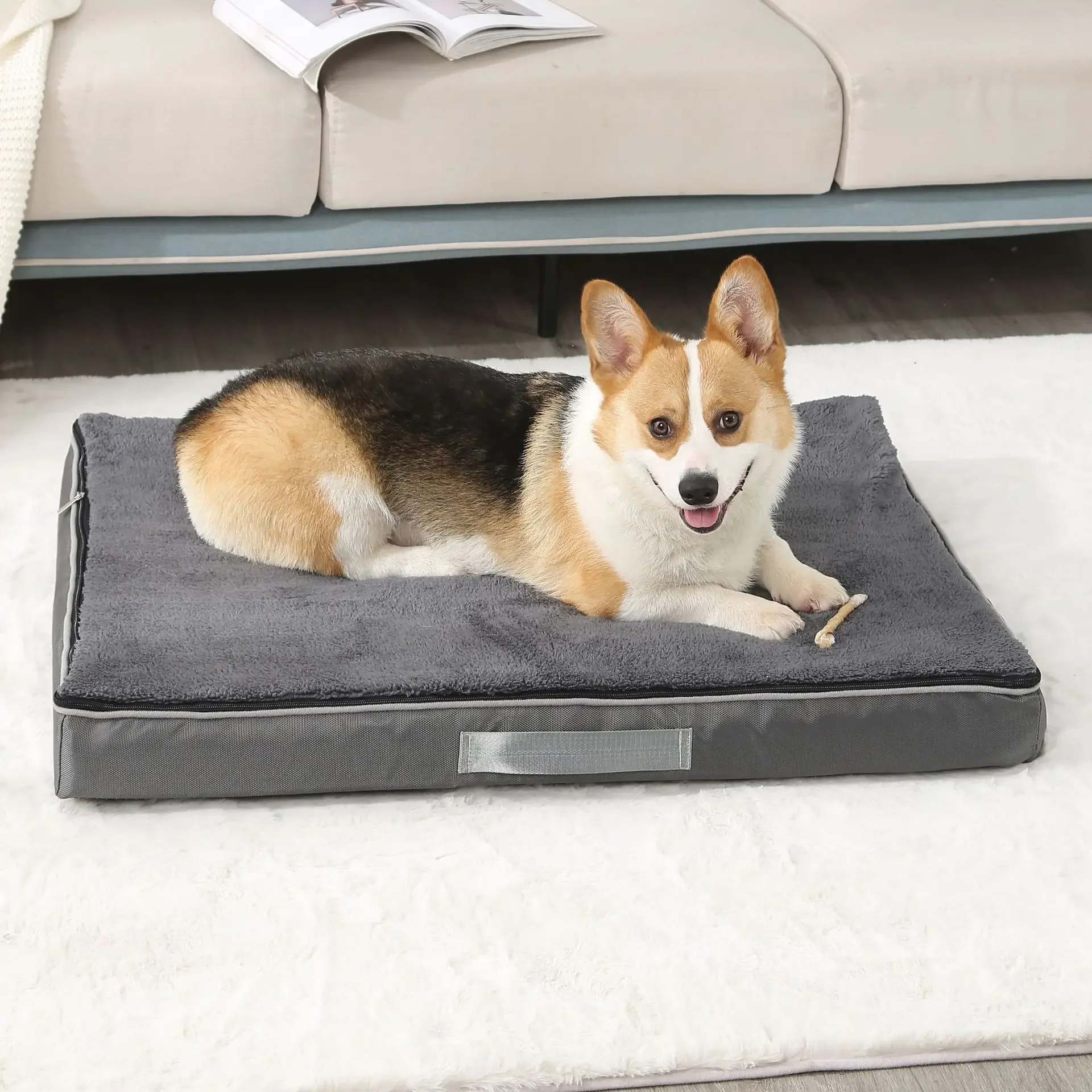 Dog Bed Mat Super Soft Pet Puppy Sofa Memory Foam Dog Bed for Large Dog Removable Washable Dog Mattress Pet Mat Pet Dog Bedding